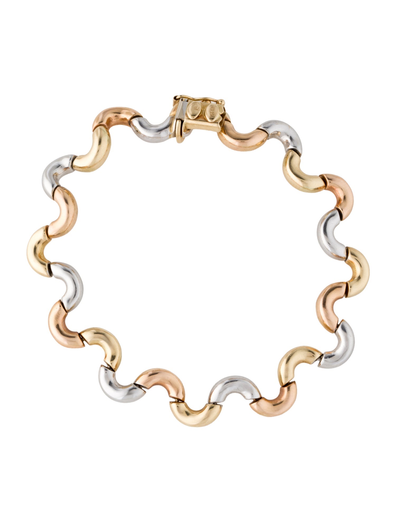 Bracelet 14K Tricolor Squiggle Bracelet